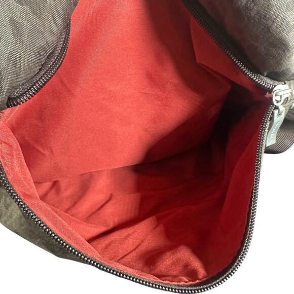 Baggallini Brown Leopard Nylon Backpack Travel Tote Bag - Picture 9 of 9